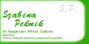 szabina peknik business card